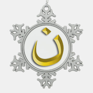 "CHRISTIANITY SOLIDARITY - NAZARENE SYMBOL" TIN SNEEUWVLOK ORNAMENT