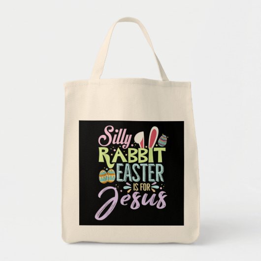 Christians Cute Bunny Gekke Rabbit Pasen Tote Bag (Voorkant)