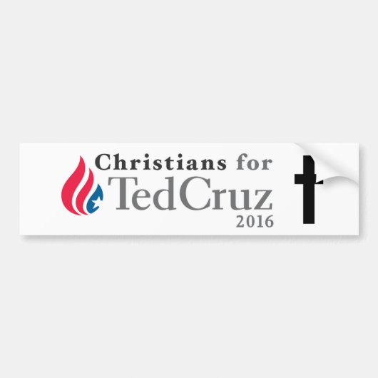 CHRISTIANS for Ted Cruz president bumper sticker! Bumpersticker (Voorkant)