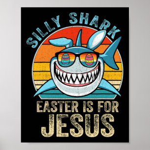 Christians T-shirt Retro Grappige Haaien T-shirt P Poster