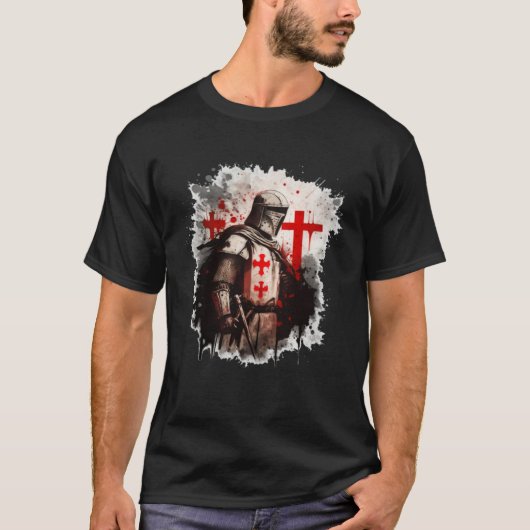 Christians Templar Knights Templar Cross T-shirt (Voorkant)