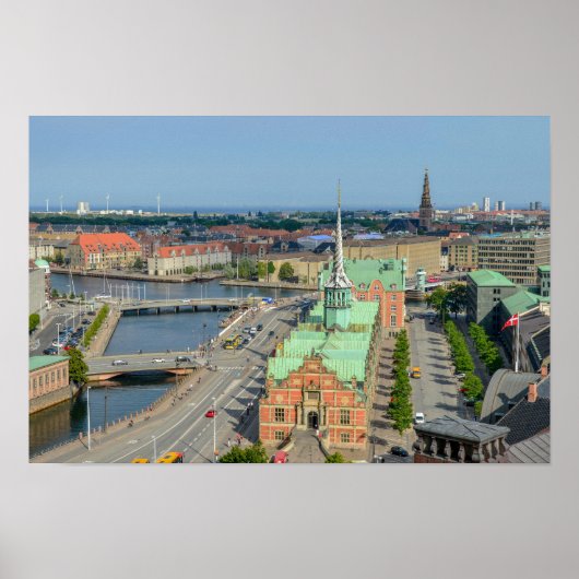 Christiansborg Palace Toren Uitzicht op Beurs Poster (Voorkant)