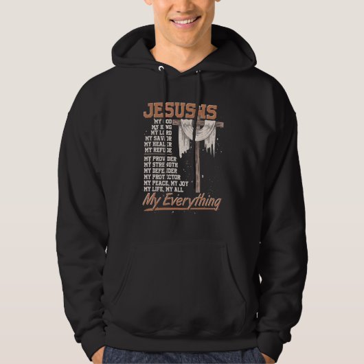 Christiany Faith Jesus Christ Savior Jesus Devotee Hoodie (Voorkant)