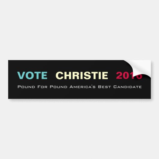 CHRISTIE 2016 pond voor pond Bumpersticker (Voorkant)