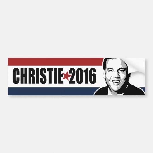 Christie 2016 Star Red White en Blue Bumper - agen Bumpersticker (Voorkant)