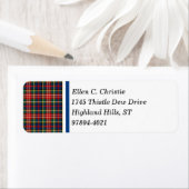 Christie Clan Heldere Kleurrijke Schotse Tartan Etiket (Insitu)