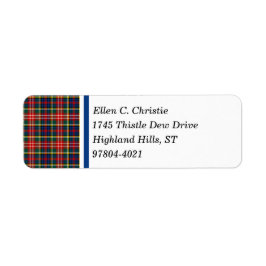 Christie Clan Heldere Kleurrijke Schotse Tartan Etiket