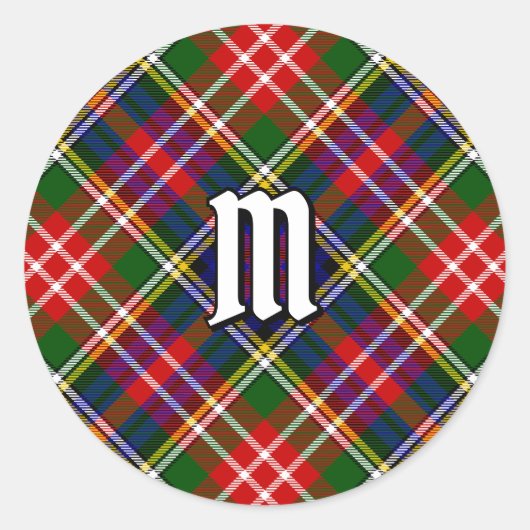 Christie Clan Tartan Ronde Sticker (Voorkant)