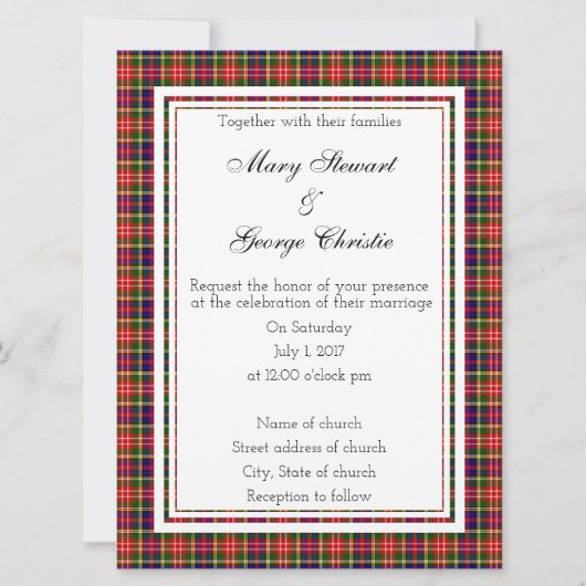 Christie Scottish Wedding Invitation Kaart (Voorkant)
