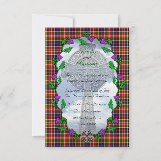 Christie Scottish Wedding Invitation Kaart (Voorkant)