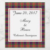 Christie Scottish Wedding Wine Label Wijn Etiket (Enkel label)