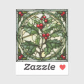 Christimas Glas in lood: Yule Holly Vinyl Sticker (Vel)