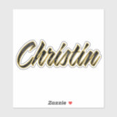 Christin black gold Lettering Aufkleber Sticker (Vel)