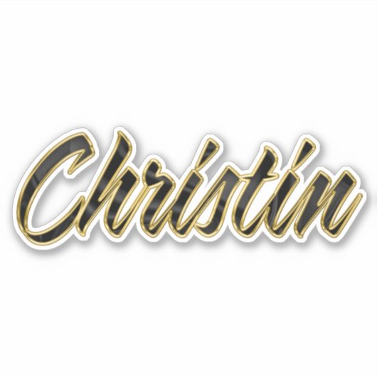 Christin black gold Lettering Aufkleber Sticker (Voorkant)