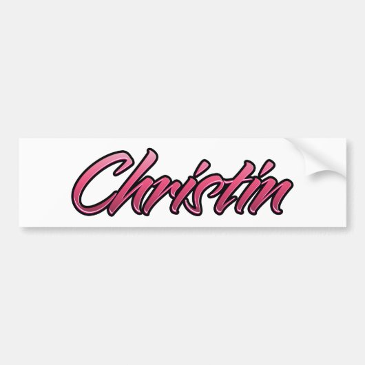 Christin-roze Aufkleber-Sticker Bumpersticker (Voorkant)