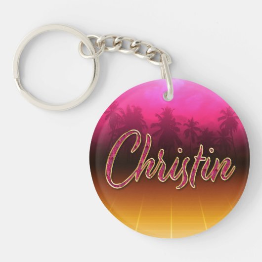 Christin Vorname Name pink Schlüsselanhänger Sleutelhanger (Voorkant)