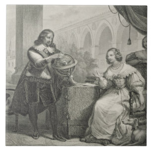 Christina (1626-89) Koningin van Zweden, uit een s Tegeltje