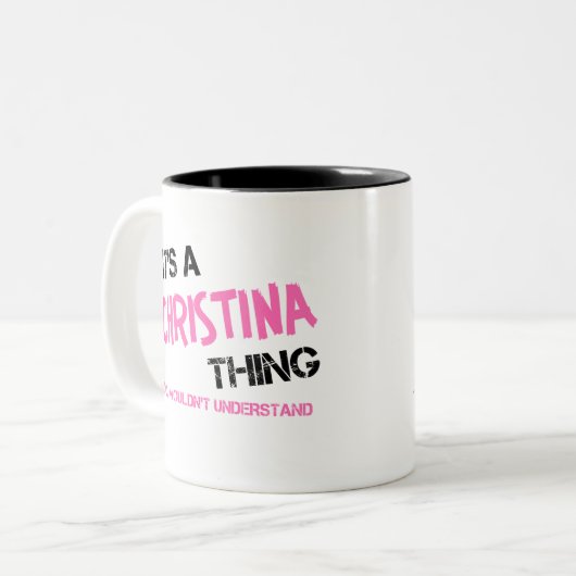 Christina iets dat je niet zou begrijpen tweekleurige koffiemok (Voorkant links)