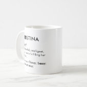 Christina naam, Bewerkbare naam, Aangepaste naam Koffiemok (Voorkant links)