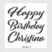 Christina Name Vorname black Sticker Geburtstag (Vel)