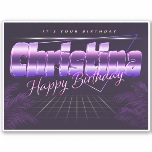 Christina Name Vorname retro Sticker Geburtstag (Voorkant)