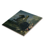 Christina of Zweden (1626-89) over Horseback, 1653 Tegeltje (Zijkant)