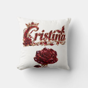 Christina Robijn Kristal Luxe Naam Kussen