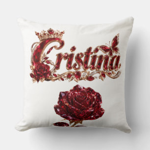 Christina Robijn Kristal Luxe Naam Kussen