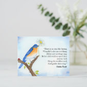 Christina Rossetti "Spring" Poem with Bluebird Briefkaart (Staand voorkant)