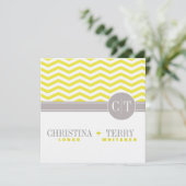 Christina's Chic Chevron Save the Date | geel (Staand voorkant)
