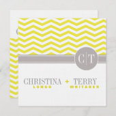 Christina's Chic Chevron Save the Date | geel (Voorkant / Achterkant)