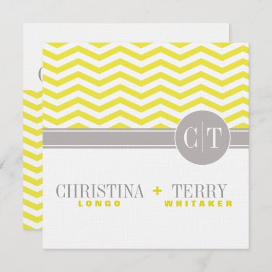 Christina's Chic Chevron Uitnodiging tot Opslaan | (Voorkant / Achterkant)