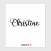 Christine Naam - Handgeschreven kalligrafie Sticker (Vel)