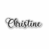 Christine Naam - Handgeschreven kalligrafie Sticker (Voorkant)