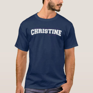 Christine Naam Limited Editie Grappige Retro Vinta T-shirt