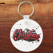 Christine red Heart Graffiti Schlüsselanhänger Sleutelhanger (Voorkant)