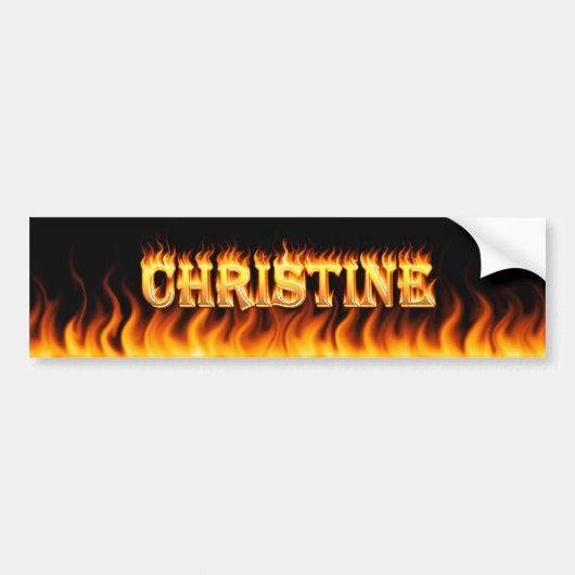 Christine reëel vuur en vlammen bumpersticker desi (Voorkant)