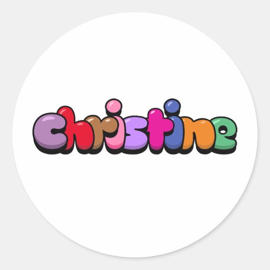 Christine Ronde Sticker (Voorkant)