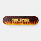 Christine skateboard vuur en vlammen ontwerp (Horizontaal)