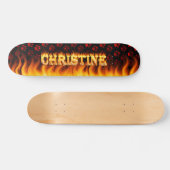Christine skateboard vuur en vlammen ontwerp (Horizontaal)