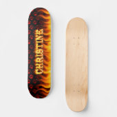 Christine skateboard vuur en vlammen ontwerp (Voorkant)