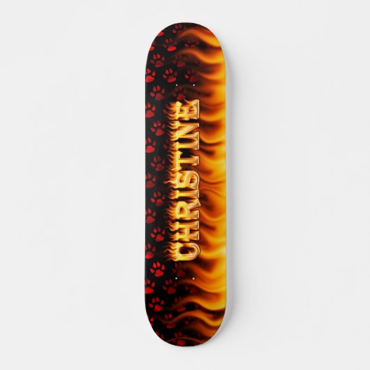 Christine skateboard vuur en vlammen ontwerp (Voorkant)