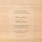 Christine Traditionele Elegante Huwelijk Acryl Uitnodigingen (Voorkant)