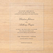 Christine Traditionele Elegante Huwelijk Acryl Uitnodigingen (Voorkant)