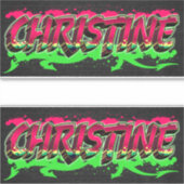 Christine Vorname Name Graffiti Aufkleber Sticker (Voorkant)