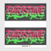 Christine Vorname Name Graffiti Aufkleber Sticker (Vel)