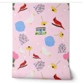 Christine's Garden Cottagecore pink Behang (Afrollen)