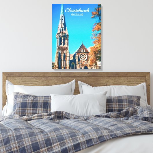 Christkerk Cathedral Nieuw-Zeeland reizen Canvas Afdruk (Insitu (Slaapkamer))