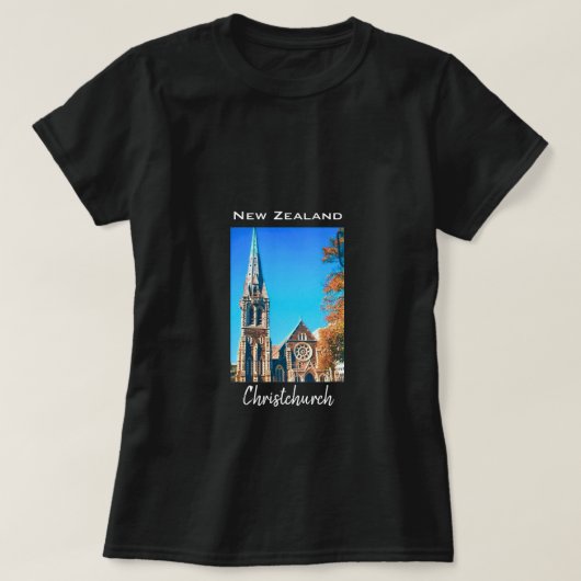Christkerk Cathedral Nieuw-Zeeland reizen T-shirt (Design voorkant)