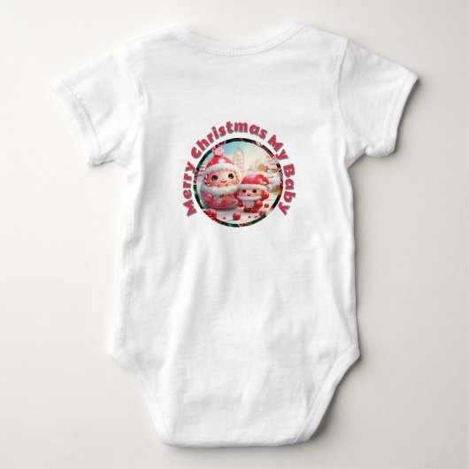 Christma Candy Cane Cuties Gepersonaliseerd Romper (Achterkant)